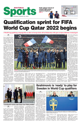 Qualification Sprint for FIFA World Cup Qatar 2022 Begins