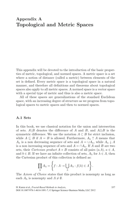 Topological and Metric Spaces