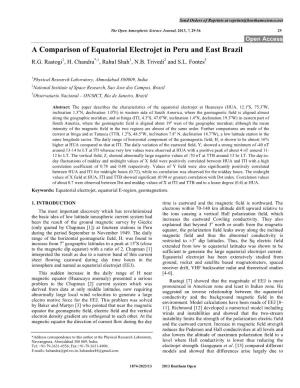 A Comparison of Equatorial Electrojet in Peru and East Brazil R.G