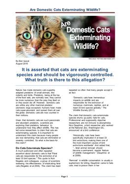 Are Domestic Cats Exterminating Wildlife?