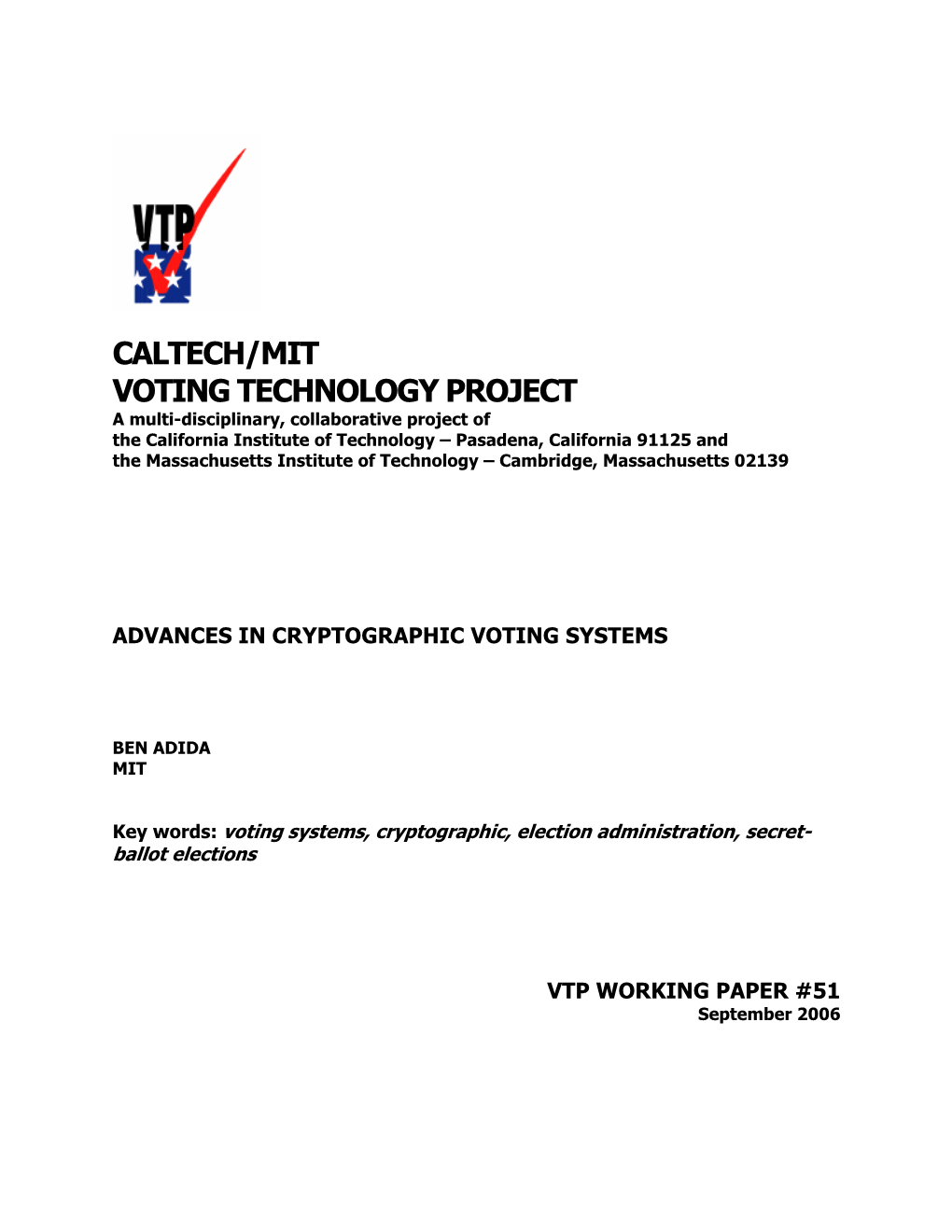 Caltech/Mit Voting Technology Project