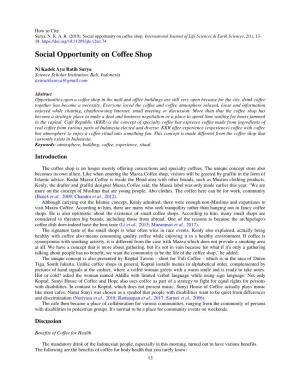 Social Opportunity on Coffee Shop