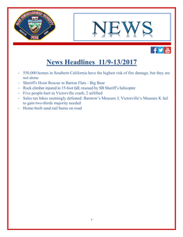 News Headlines 11/9-13/2017