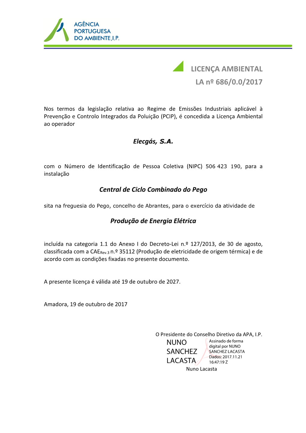 LICENÇA AMBIENTAL LA Nº 686/0.0/2017