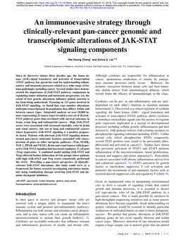 An Immunoevasive Strategy Through Clinically-Relevant Pan-Cancer Genomic and Transcriptomic Alterations of JAK-STAT Signaling Components