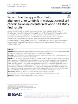 Second Line Therapy with Axitinib After
