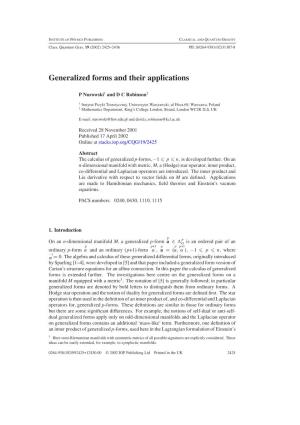 Generalized Forms and Their Applications