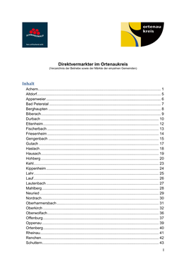 Direktvermarkter Im Ortenaukreis Inhalt