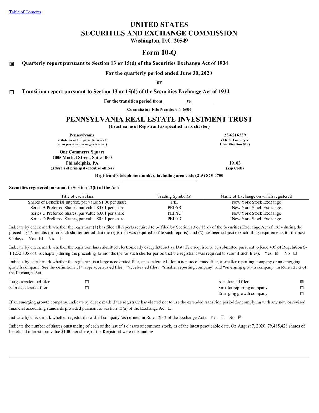 UNITED STATES SECURITIES and EXCHANGE COMMISSION Form