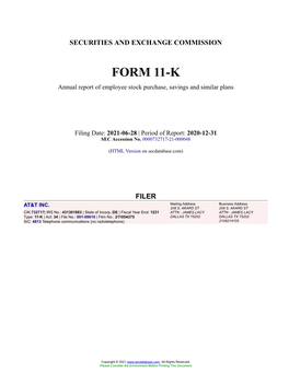 AT&T INC. Form 11-K Annual Report Filed 2021-06-28