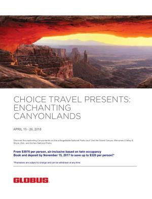 Choice Travel Presents: Enchanting Canyonlands