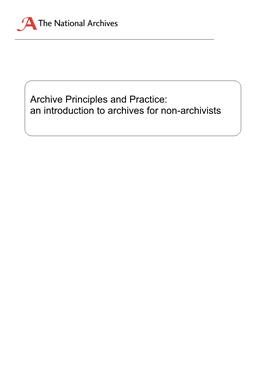 An Introduction to Archives for Non-Archivists