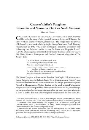 Chaucer's Jailer's Daughter