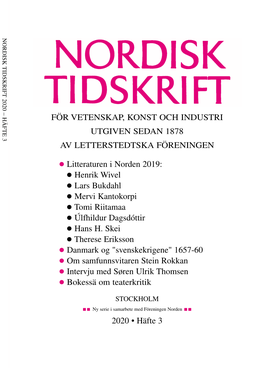 Litteraturen I Norden 2019: Henrik Wivel Lars Bukdahl Mervi