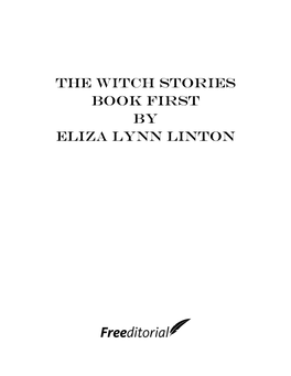 The Witch Stories Book First by Eliza Lynn Linton