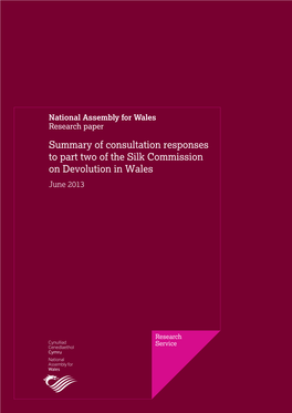 Summary of Consultation Responses to Part Two of the Silk Commission on Devolution in Wales