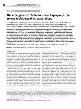 The Emergence of Y-Chromosome Haplogroup J1e Among Arabic-Speaking Populations