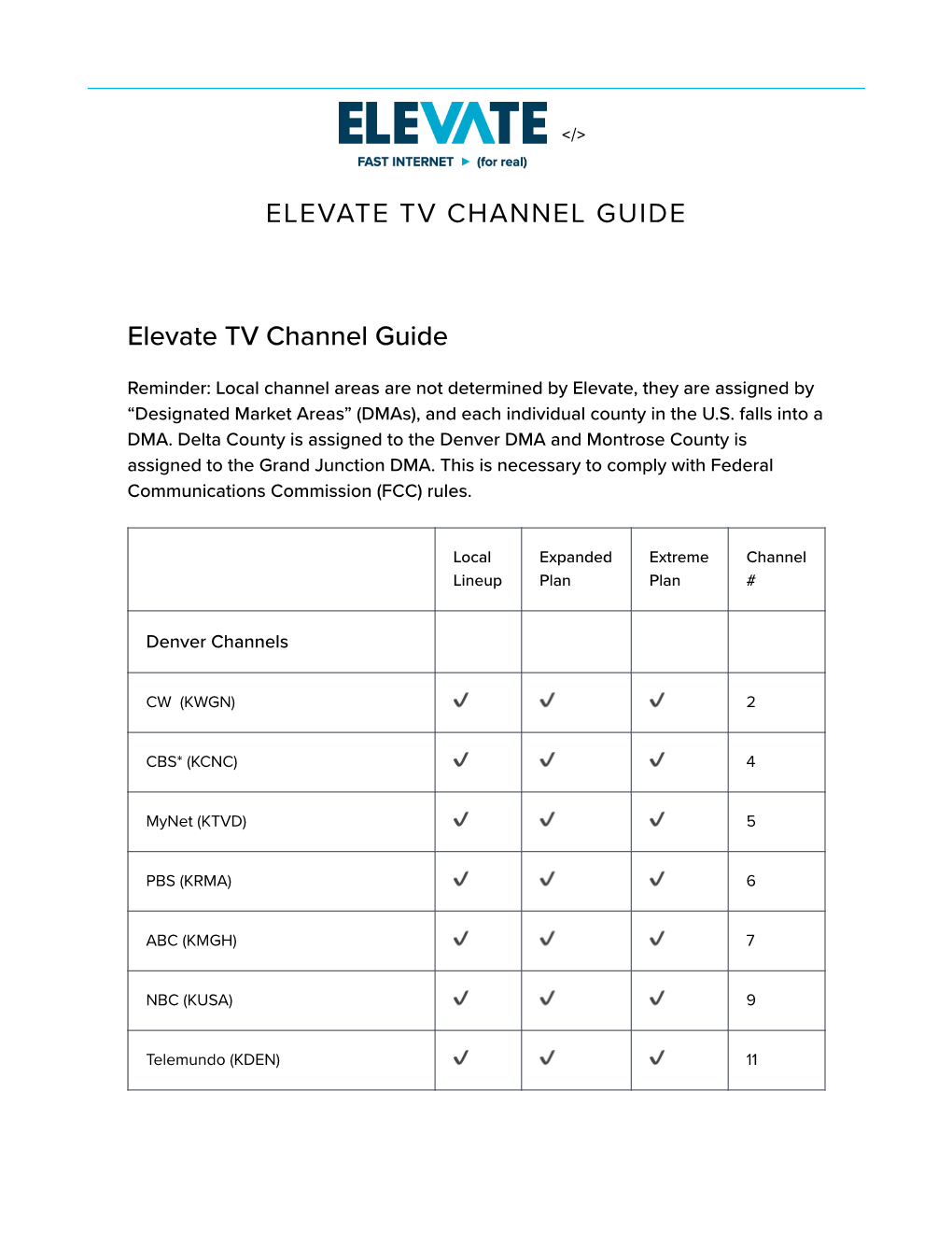 Download Channel Lineup