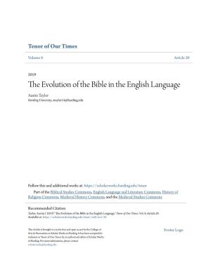 The Evolution of the Bible in the English Language