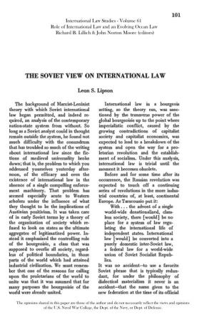 The Soviet View on International Law