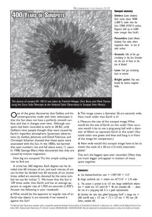 400 Years of Sunspots