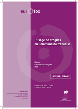 Rapport 2009 Sur L'usage De Drogues En Communauté Française