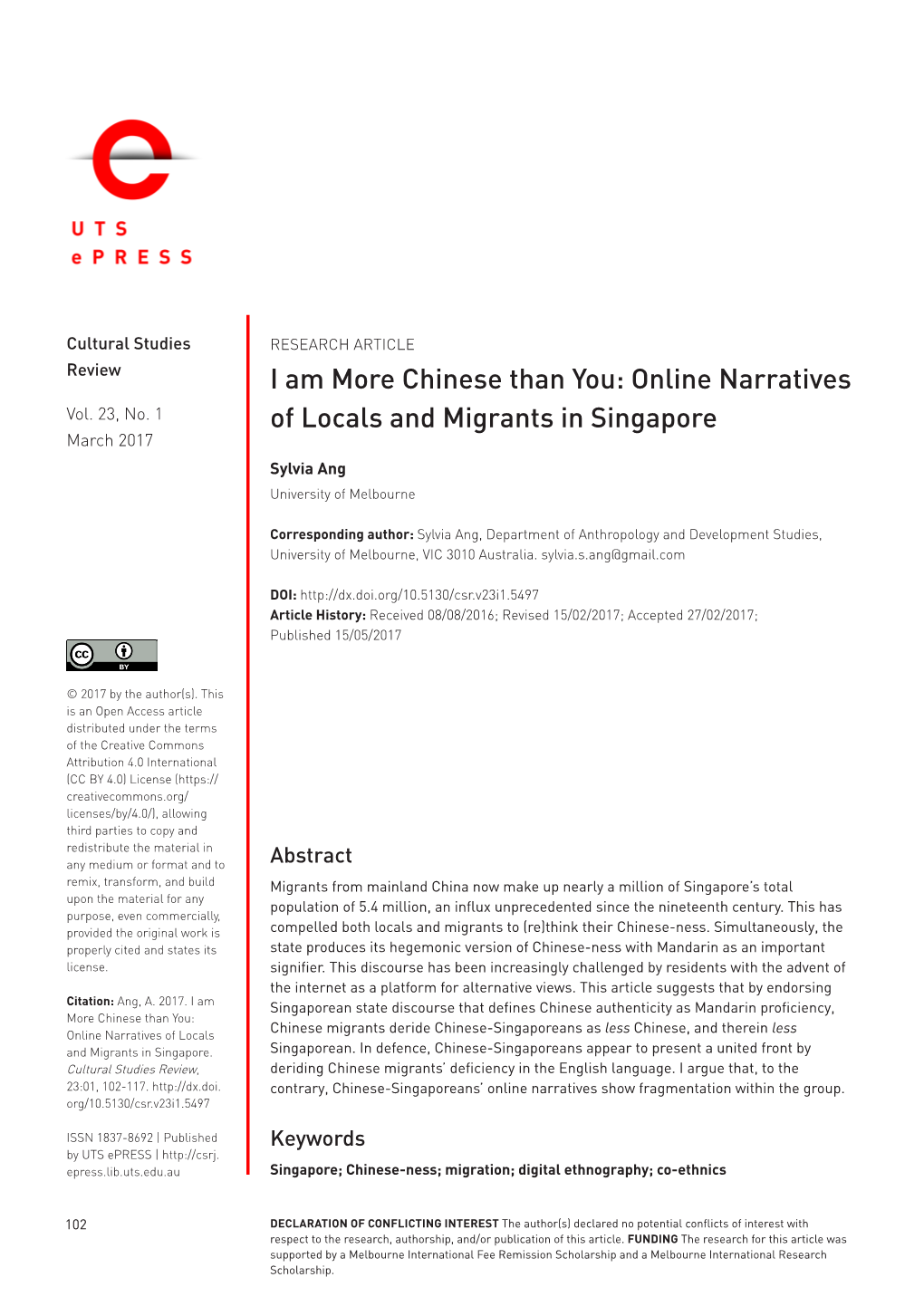 I Am More Chinese Than You: Online Narratives Vol