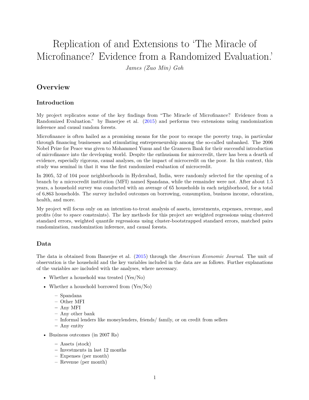 Replication of and Extensions to `The Miracle Of