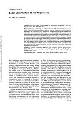 Pollen Ultrastructure of the Philydraceae