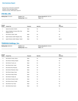 Vote Summary Report