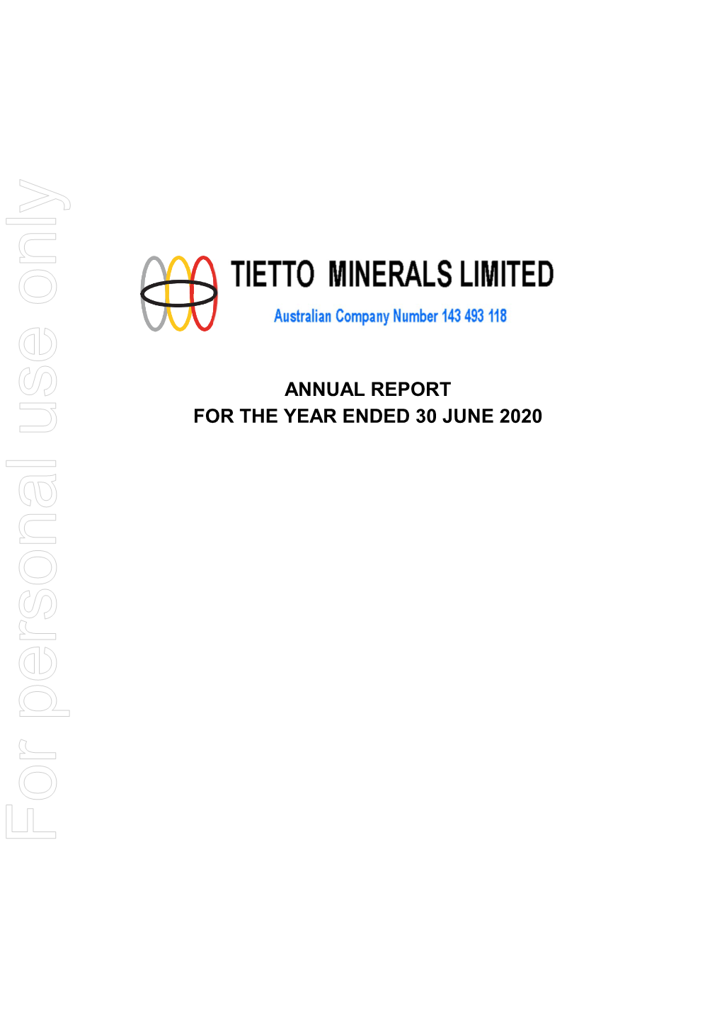 Tietto Financial Report 30 June 2020 With