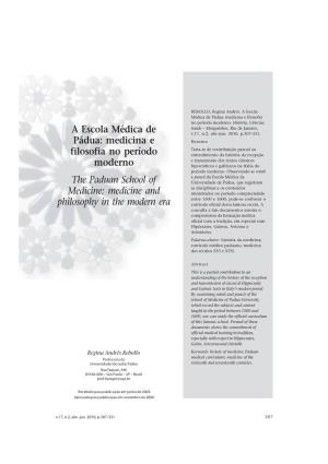 Medicine and Philosophy in the Modern