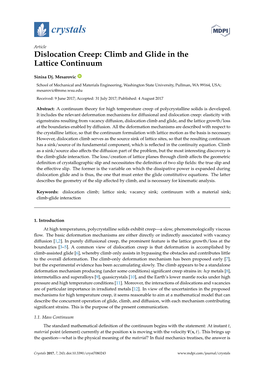 Dislocation Creep: Climb and Glide in the Lattice Continuum