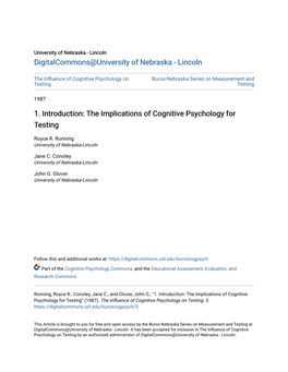 The Implications of Cognitive Psychology for Testing