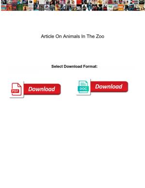 Article on Animals in the Zoo