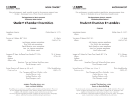 Student Chamber Ensembles Student Chamber Ensembles