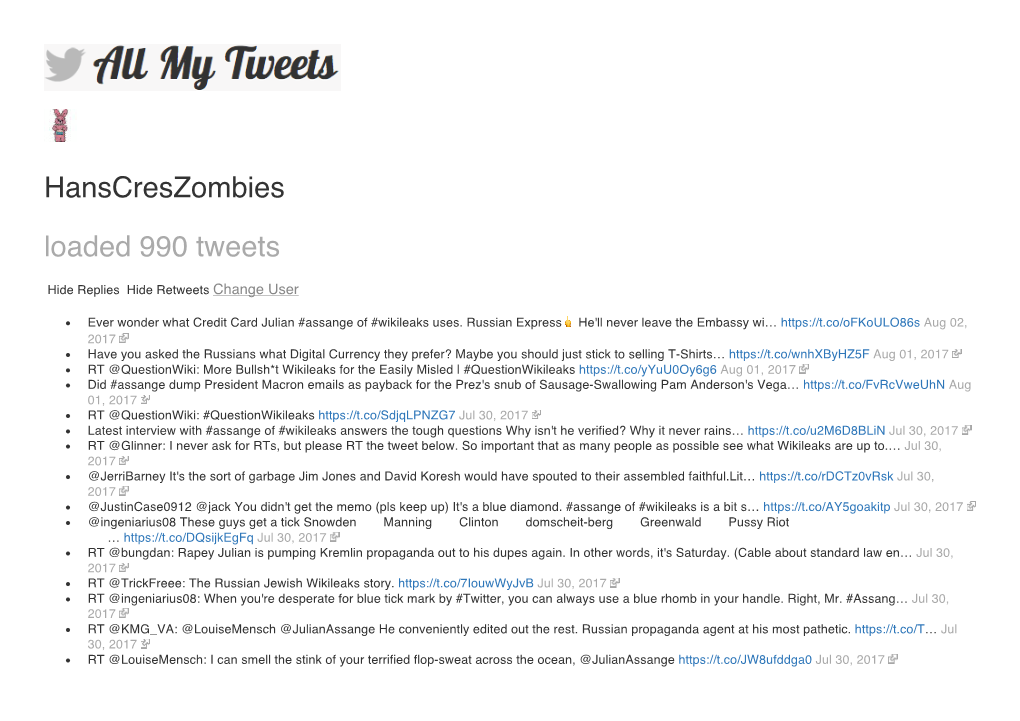 Hanscreszombies Loaded 990 Tweets