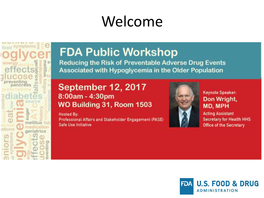 FDA Public Workshop: Reducing the Risk of Preventable Adverse Drug