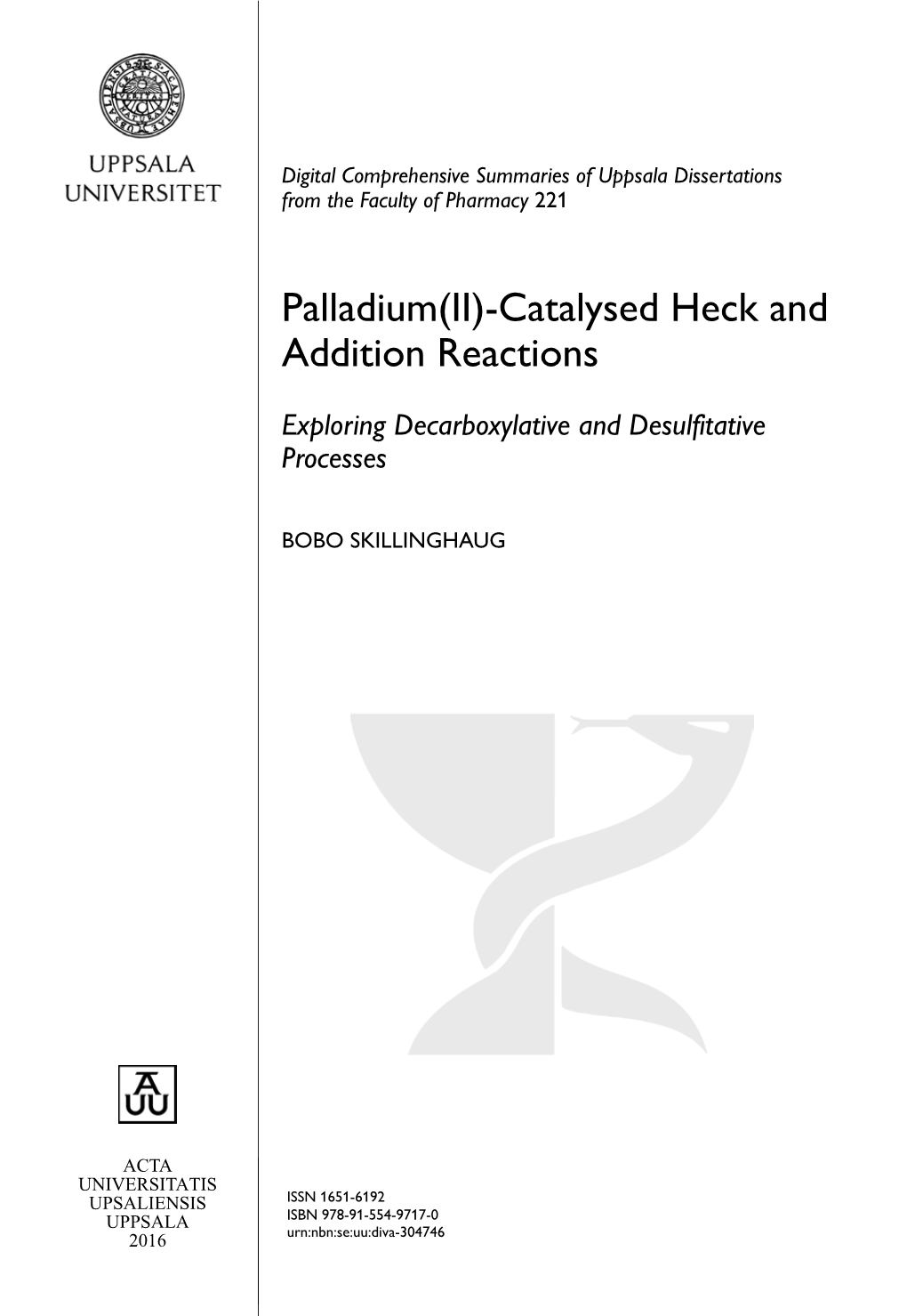 Palladium(II)-Catalysed Heck and Addition Reactions