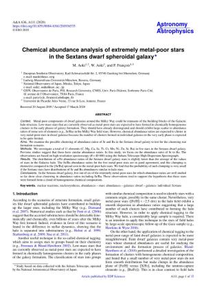 Chemical Abundance Analysis of Extremely Metal-Poor Stars in the Sextans Dwarf Spheroidal Galaxy? M