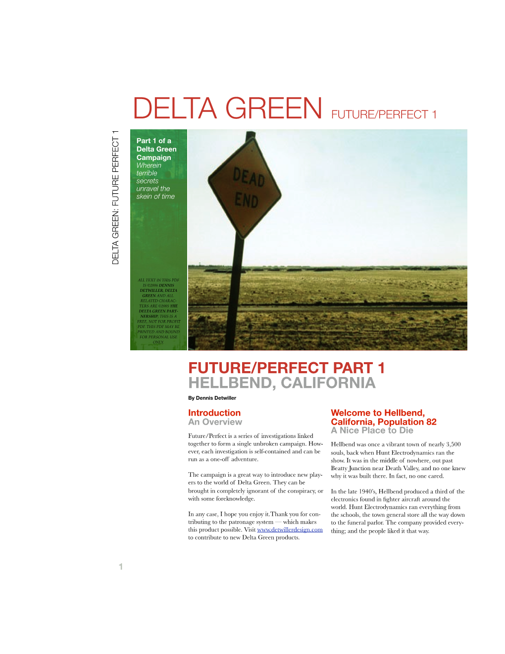 Delta Green Future/Perfect 1
