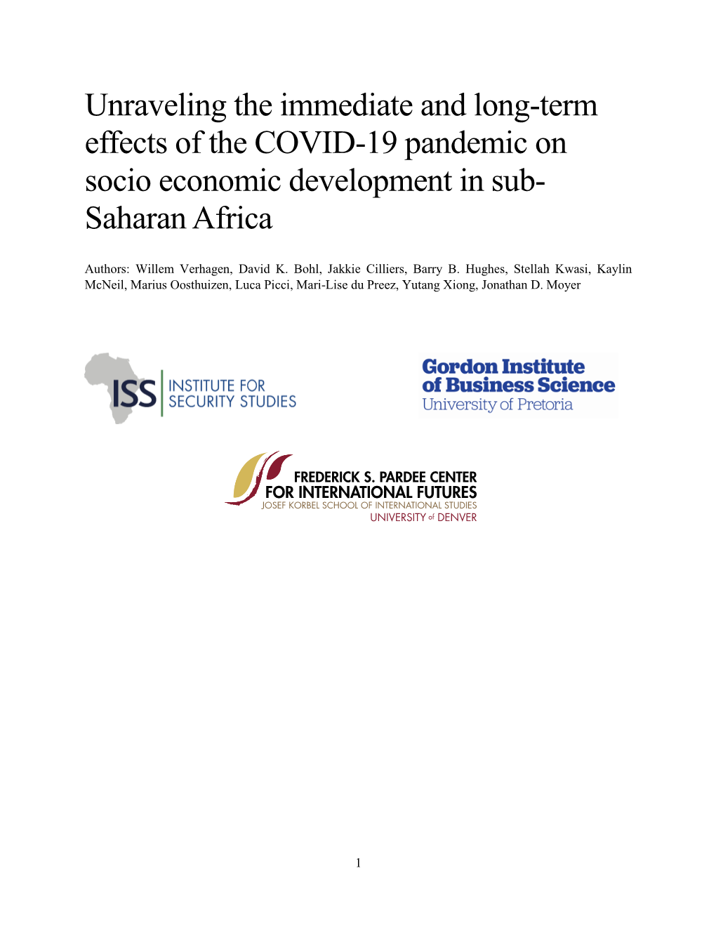 Unraveling the Immediate and Long-Term Effects of the COVID-19 Pandemic on Socio Economic Development in Sub- Saharan Africa