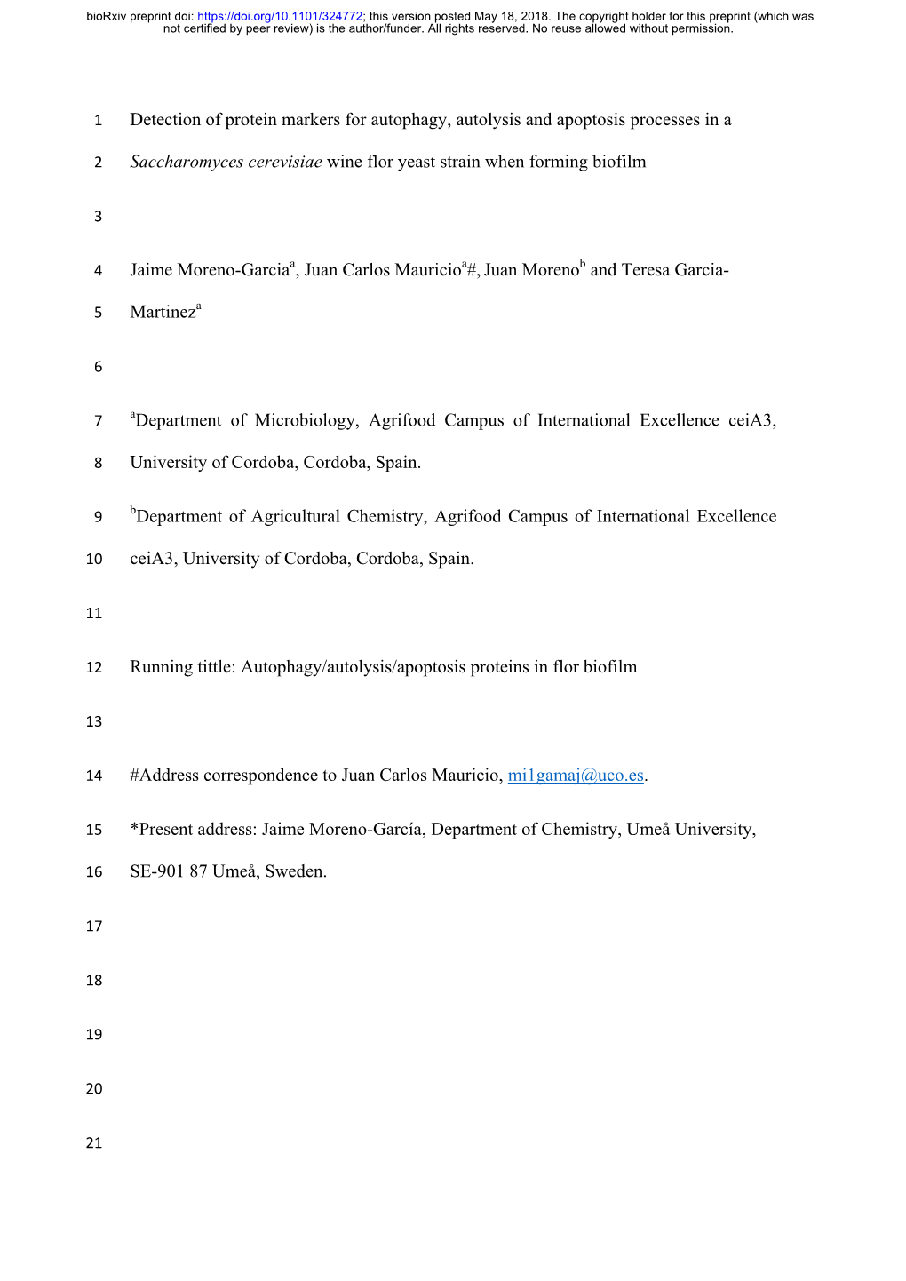 Detection of Protein Markers for Autophagy, Autolysis and Apoptosis Processes in A