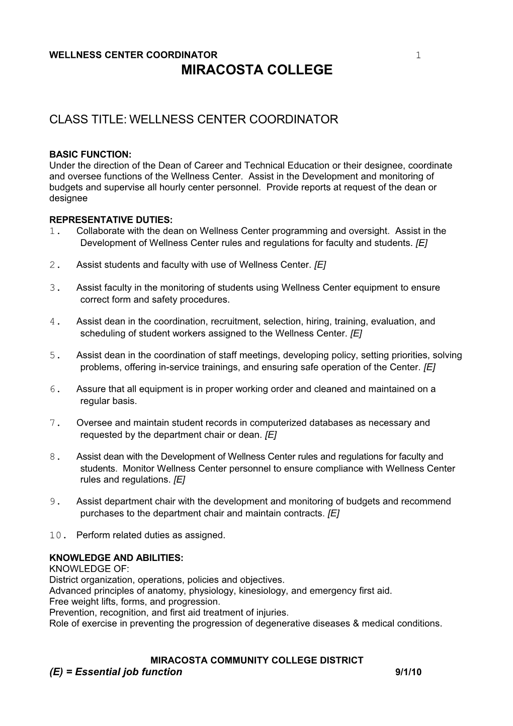 Wellness Center Coordinator 2