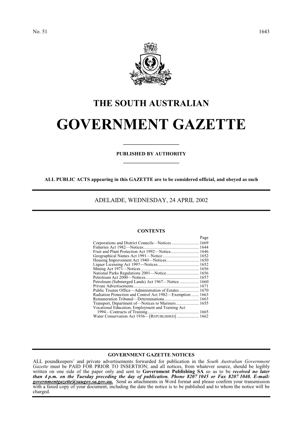 Government Gazette