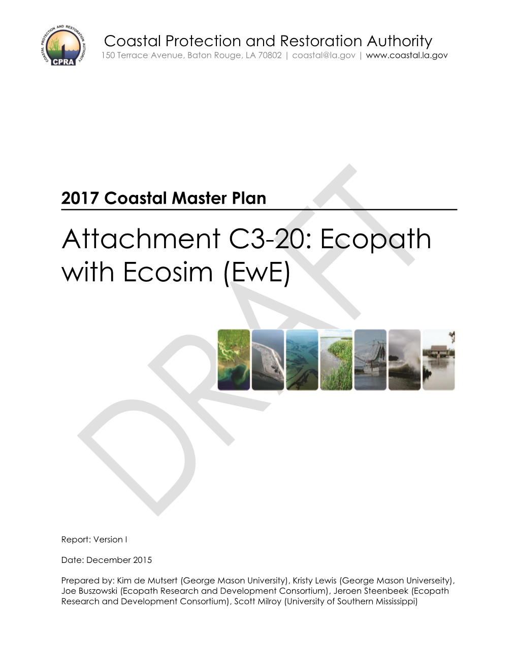 Attachment C3-20: Ecopath with Ecosim (Ewe)