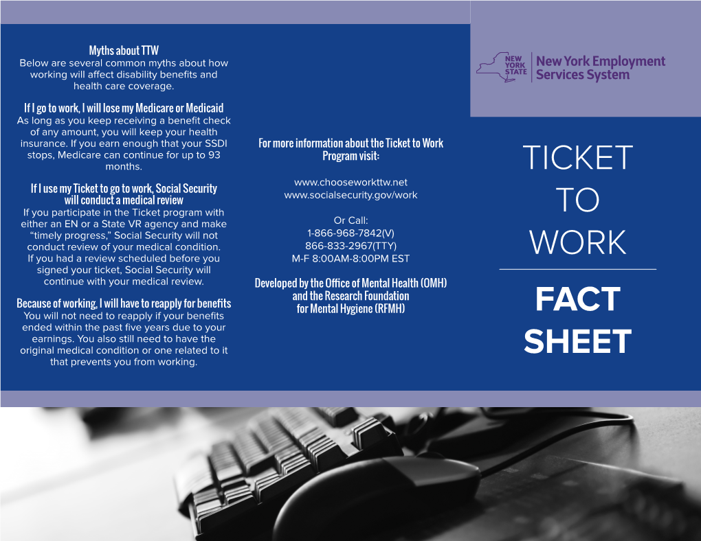 Ticket to Work Fact Sheet