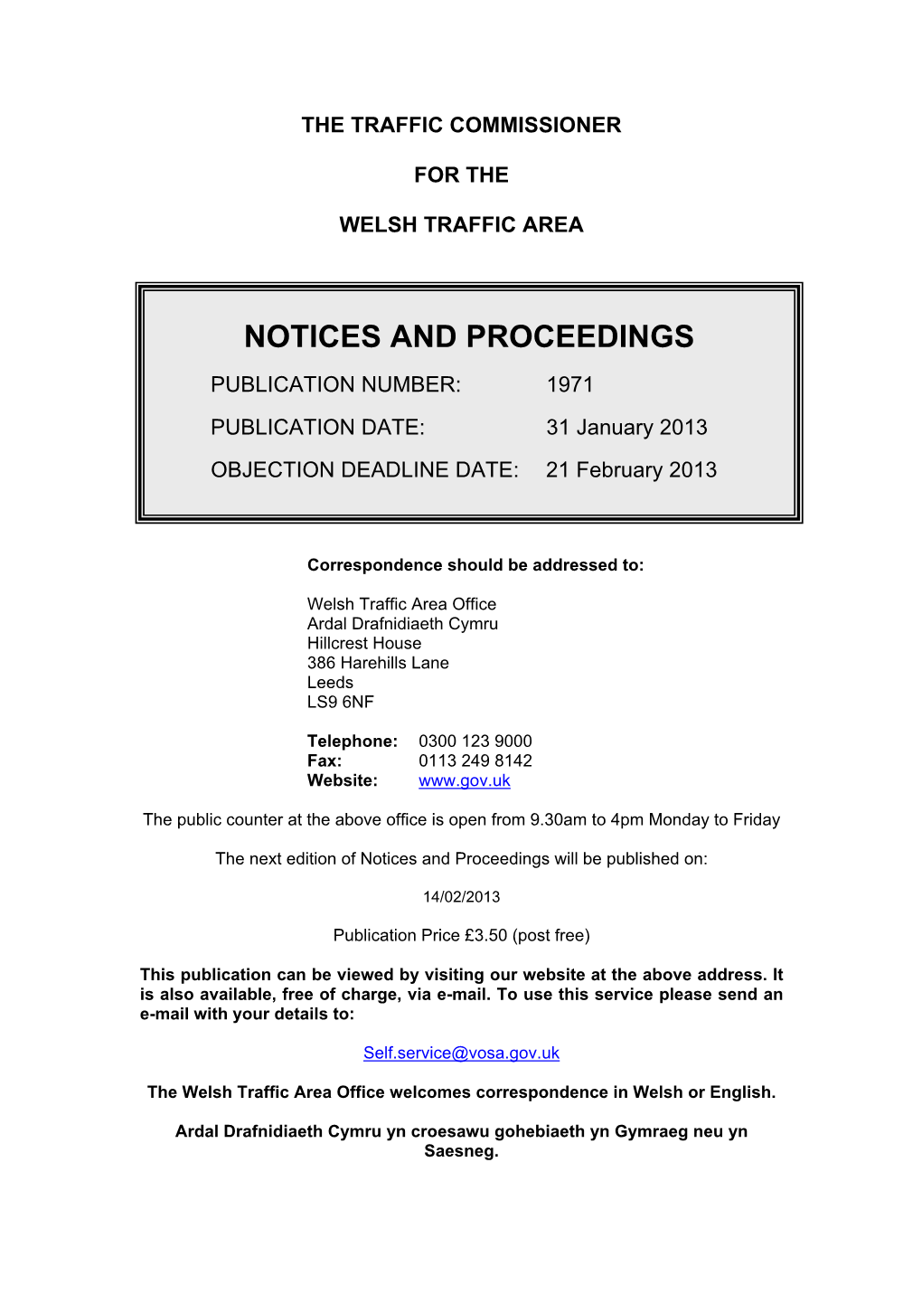 Notices and Proceedings