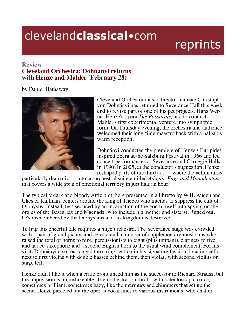 Review Cleveland Orchestra