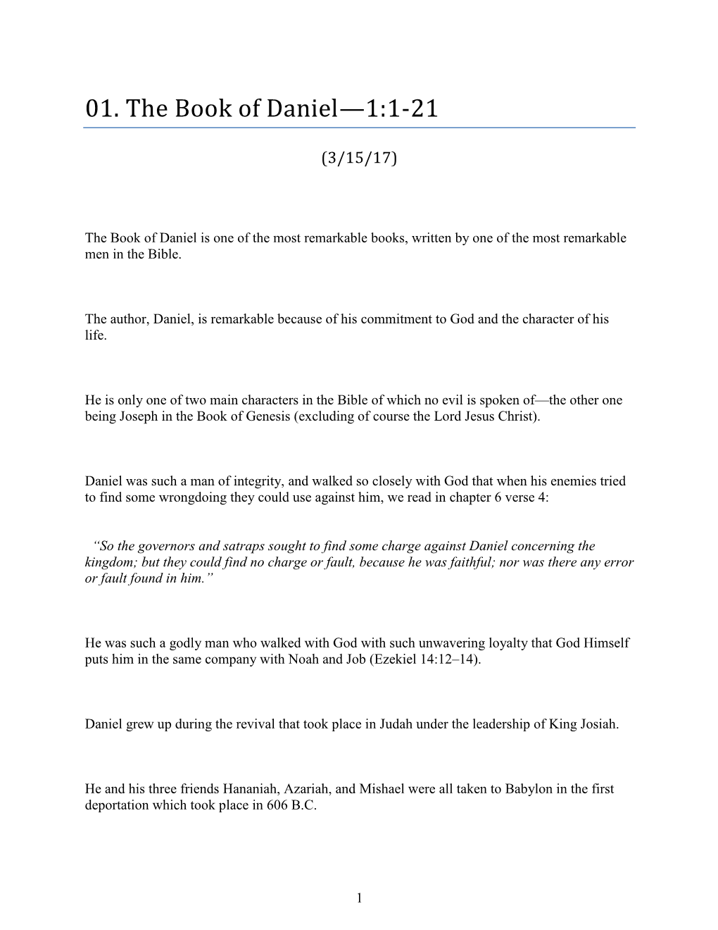 01. the Book of Daniel—1:1-21